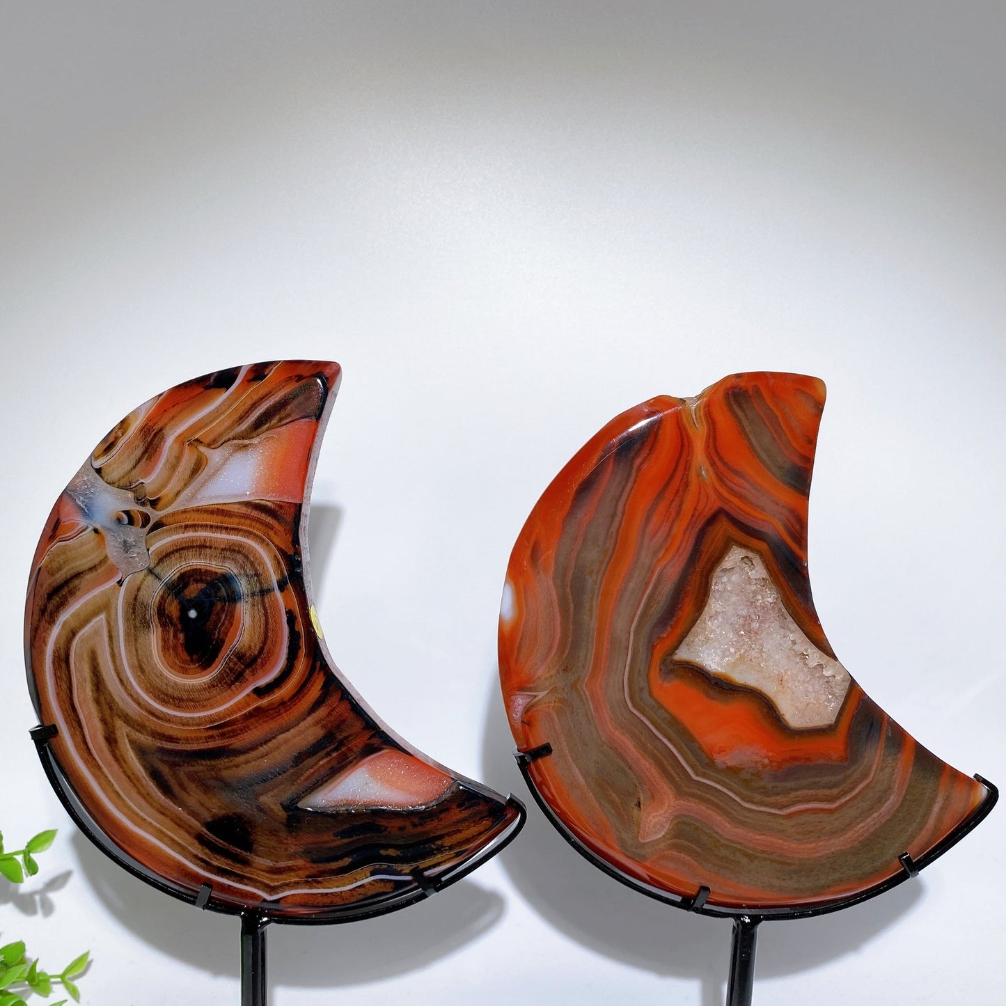 Druzy  Sardonyx Moon Carving with Stand Crystal Healing Bulk Wholesale