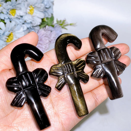 3.1" Crystal Candy Cane Carving Crystal Healing Bulk Wholesale