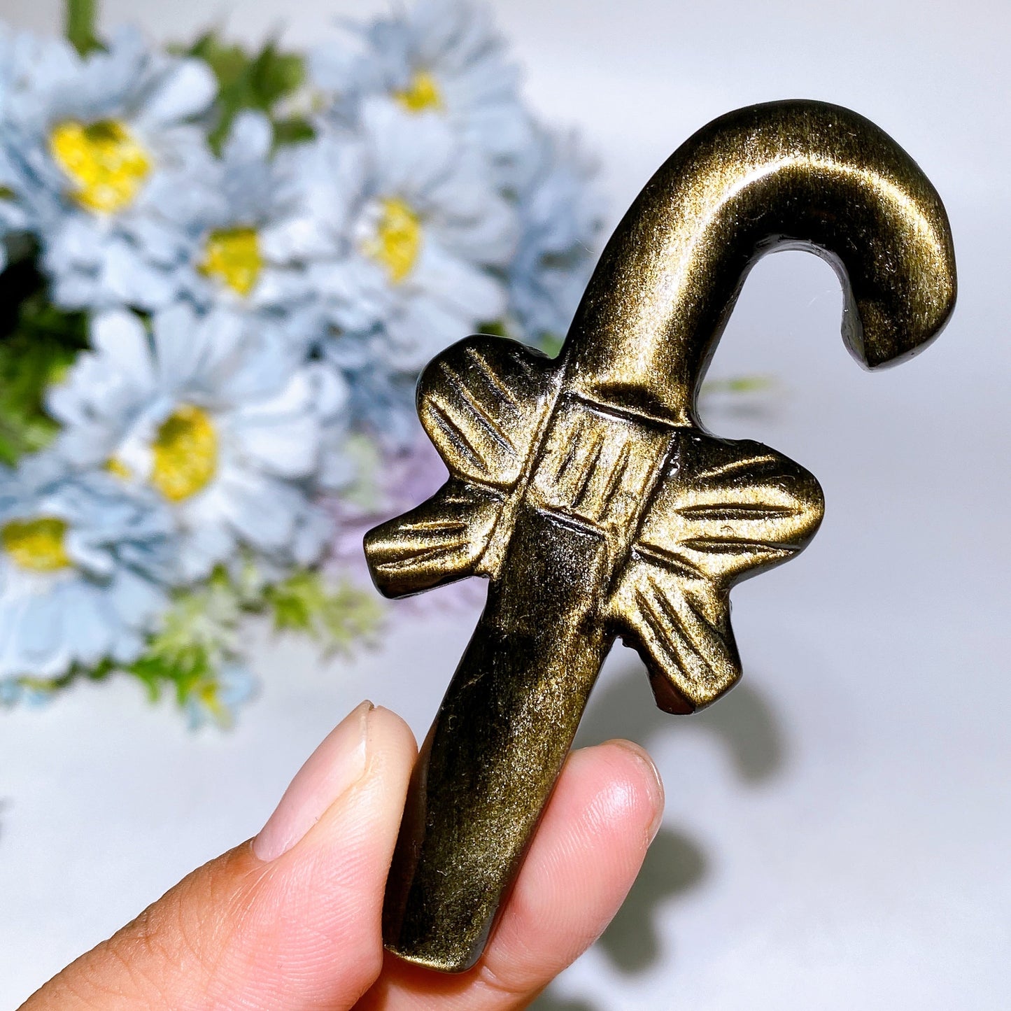 3.1" Crystal Candy Cane Carving Crystal Healing Bulk Wholesale