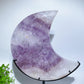 Amethyst Heart Moon Carving with Stand Crystal Healing Bulk Wholesale