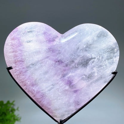 Amethyst Heart Moon Carving with Stand Crystal Healing Bulk Wholesale