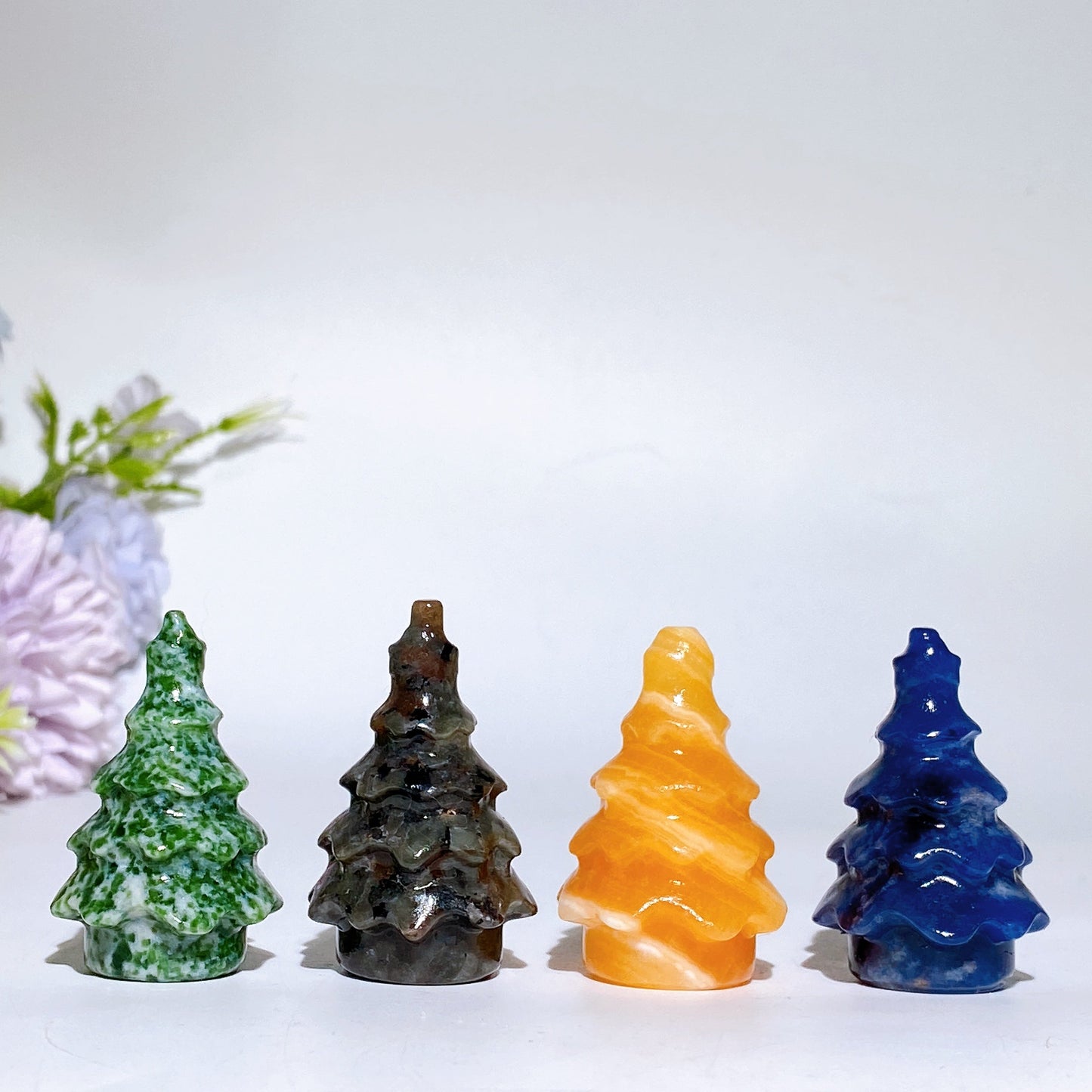 1.6" Crystal Christmas Tree Carving Crystal Healing Bulk Wholesale