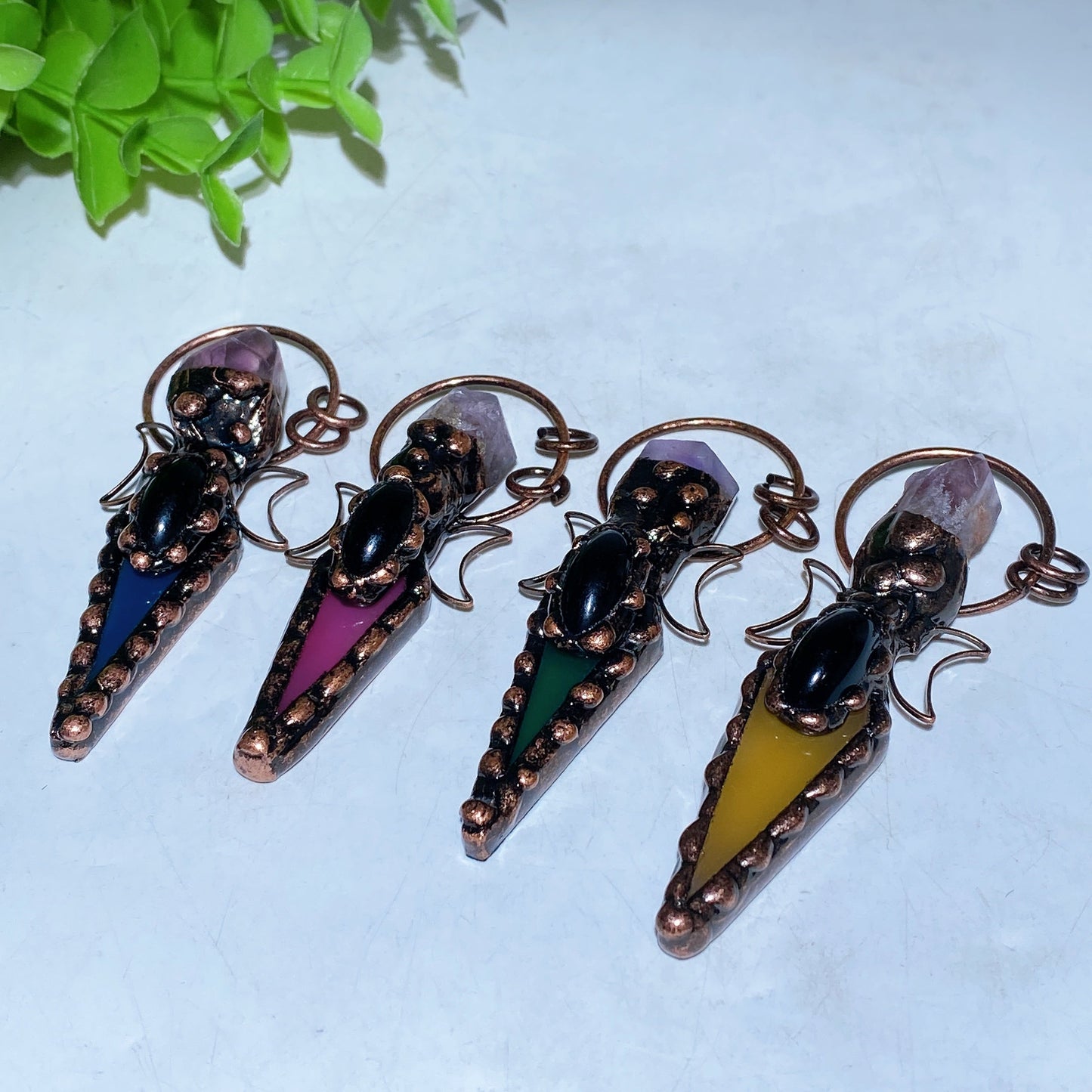 Colorful Agate with Amethyst Pendant Crystal Healing Bulk Wholesale