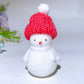 2.2" White Jade Snowman Carving with Beanie Crystal Healing Bulk Wholesale