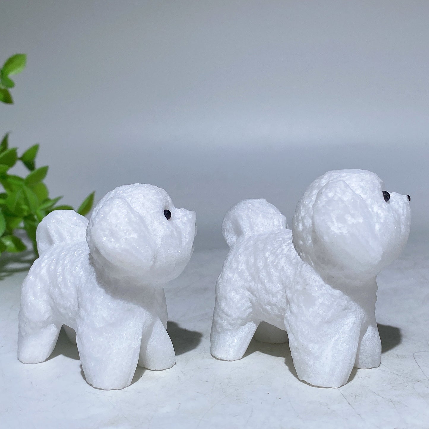 2.1" White Jade Dog Carving Crystal Healing Bulk Wholesale