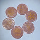 2.15" Rose Quartz Round Slab with Chakra Printing Bulk Wholesale