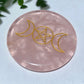 2.15" Rose Quartz Round Slab with Chakra Printing Bulk Wholesale
