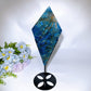 26cm Large Unique Labradorite Rhombus Carving with Stand Crystal Healing Bulk Wholesale
