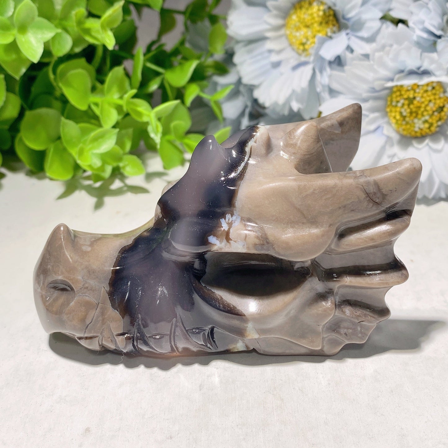 4.0" Volcanno Agate Dragon Head Crystal Carvigs Bulk Wholesale