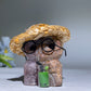 Raw Crystal Child Carving with Straw Hat Crystal Healing Bulk Wholesale