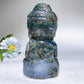 4.7" Moss Agate Buddha Carving Crystal Healing Bulk Wholesale