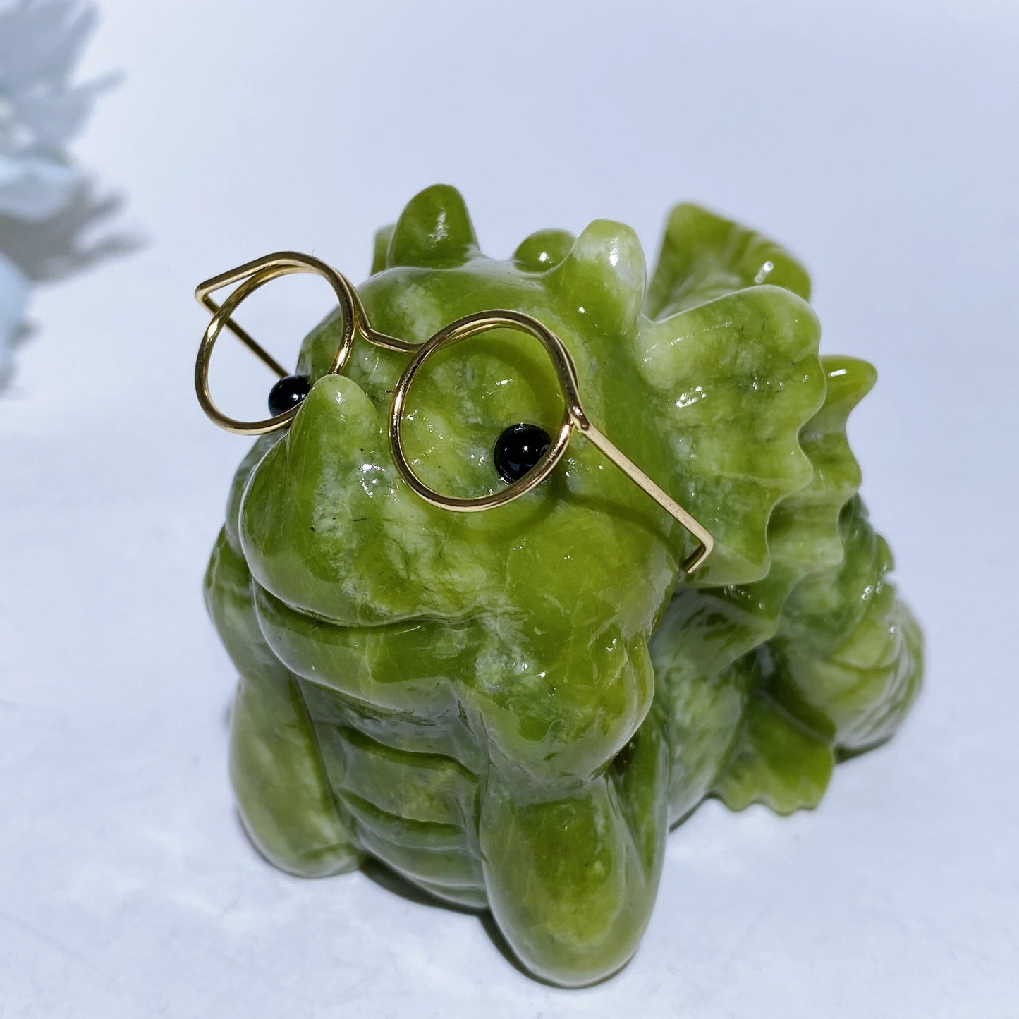 3.0" Crystal Baby Dragon Carvings with Eyeglass Crystal Healing Bulk Wholesale