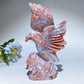 6.0" Cotton Candy Agate Eagle Carving Crystal Healing Bulk Wholesale