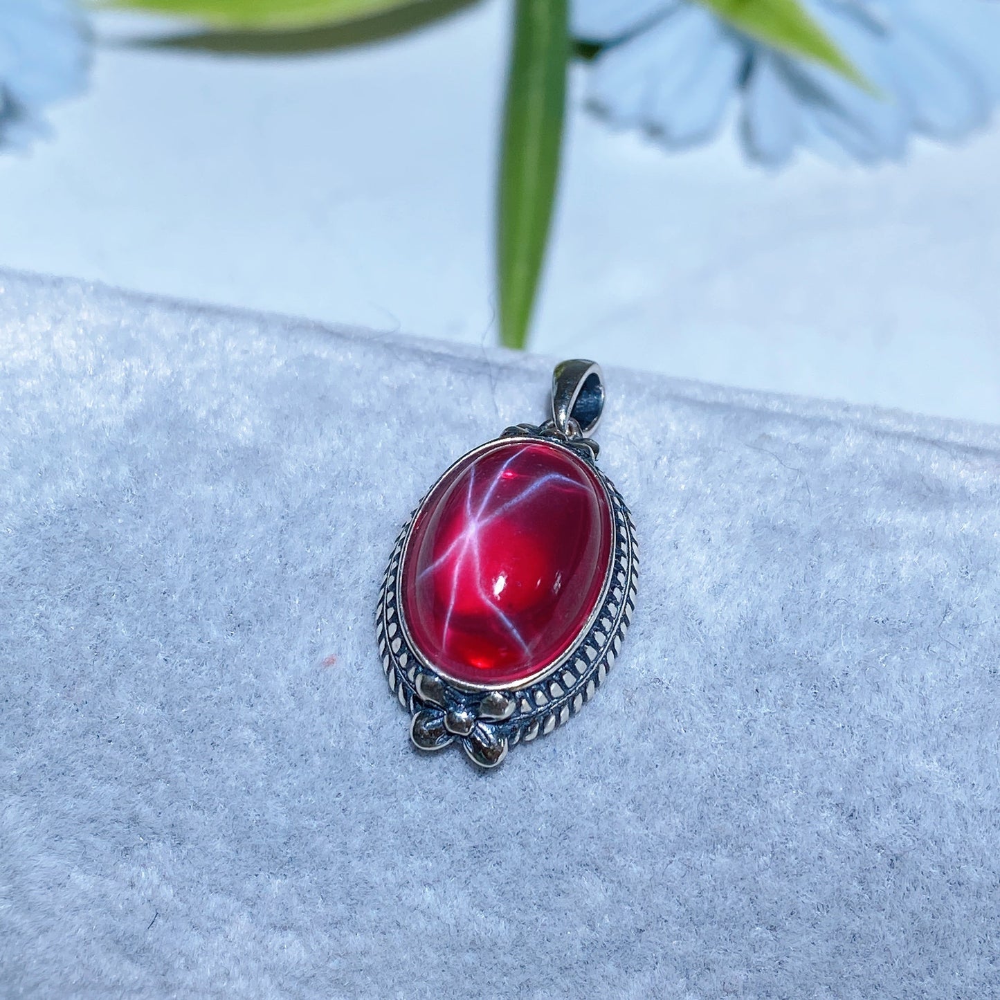 S925 UV Reactive Star Ruby Pendant Ring Bracelet Crystal Healing Bulk Wholesale