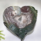 Large Unique Ocean Jasper Druzy Quartz Skull Heart Carving with Stand Crystal Healing Bulk Wholesale