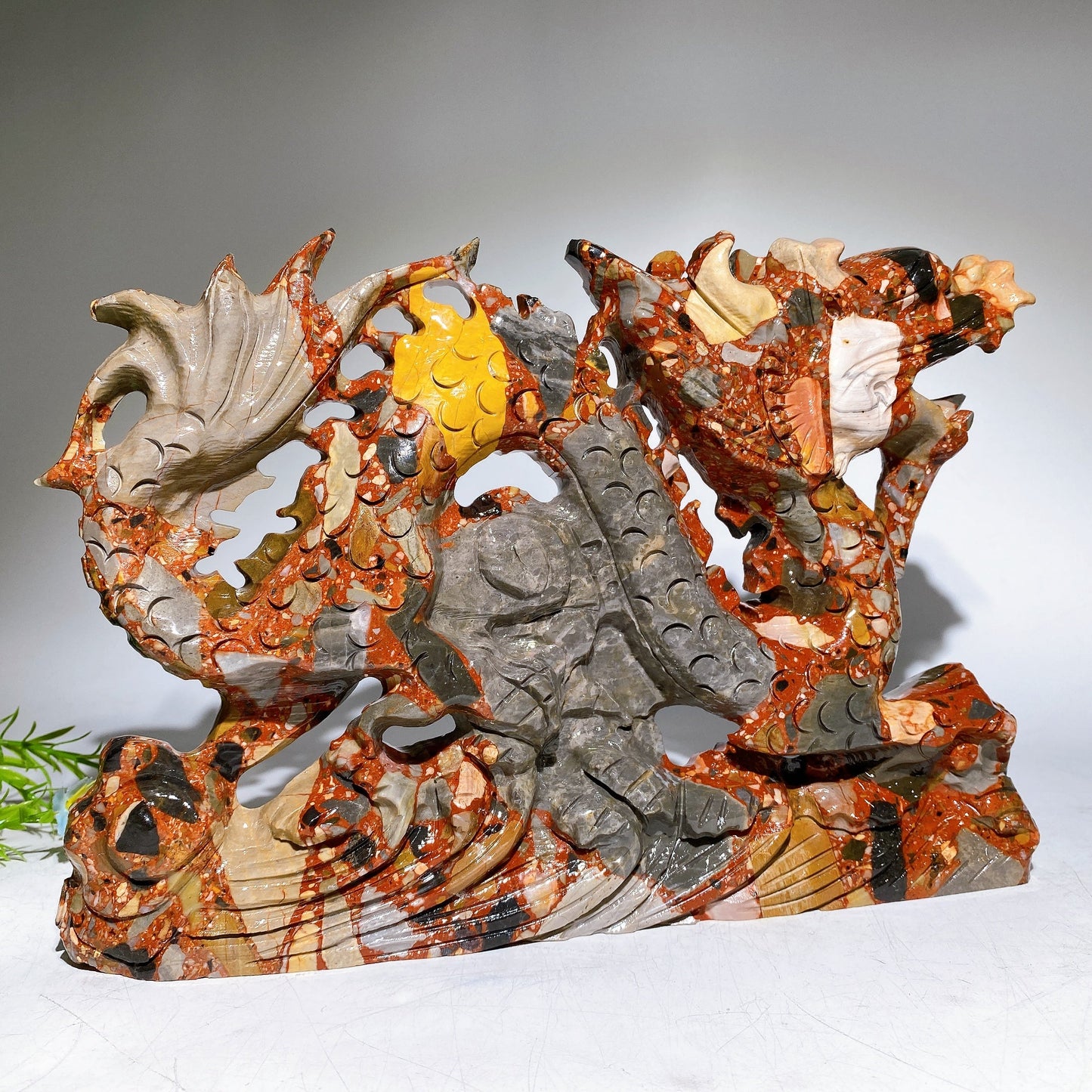 29cm Large Jade Dragon Carving Crystal Healing Bulk Wholesale