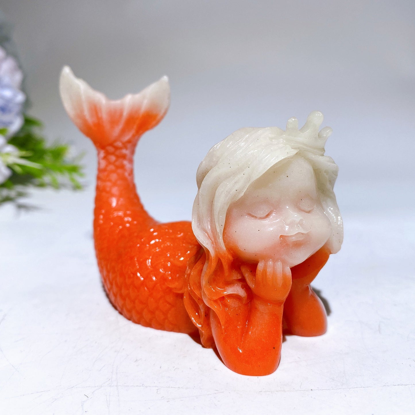 3.3" Luminous Mermaid Carving Crystal Carving Bulk Wholesale