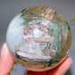 Unique 65mm Strong Rainbow Green Tourmaline In Quartz Sphere