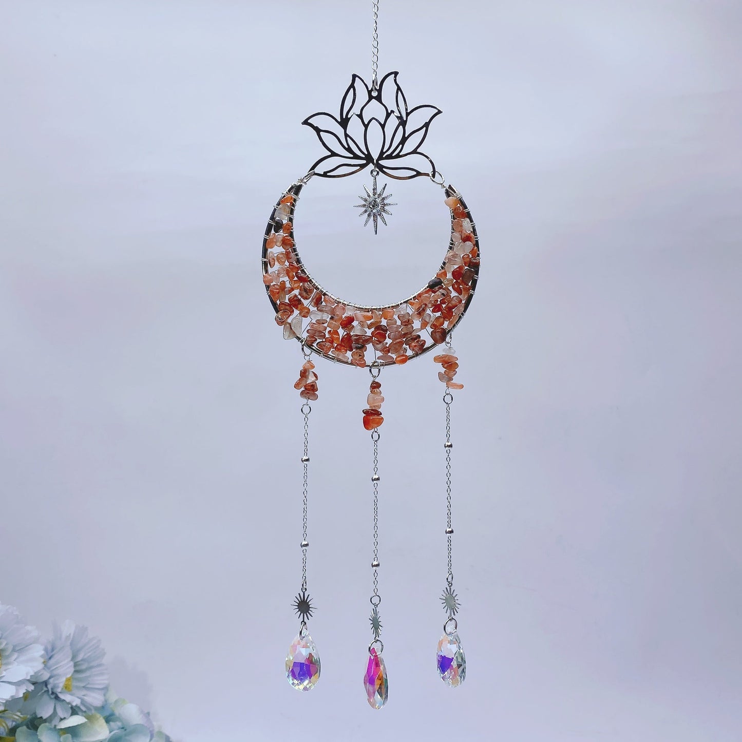 Crystal Chips Suncatcher Hanging Ornament Crystal Healing Bulk Wholesale