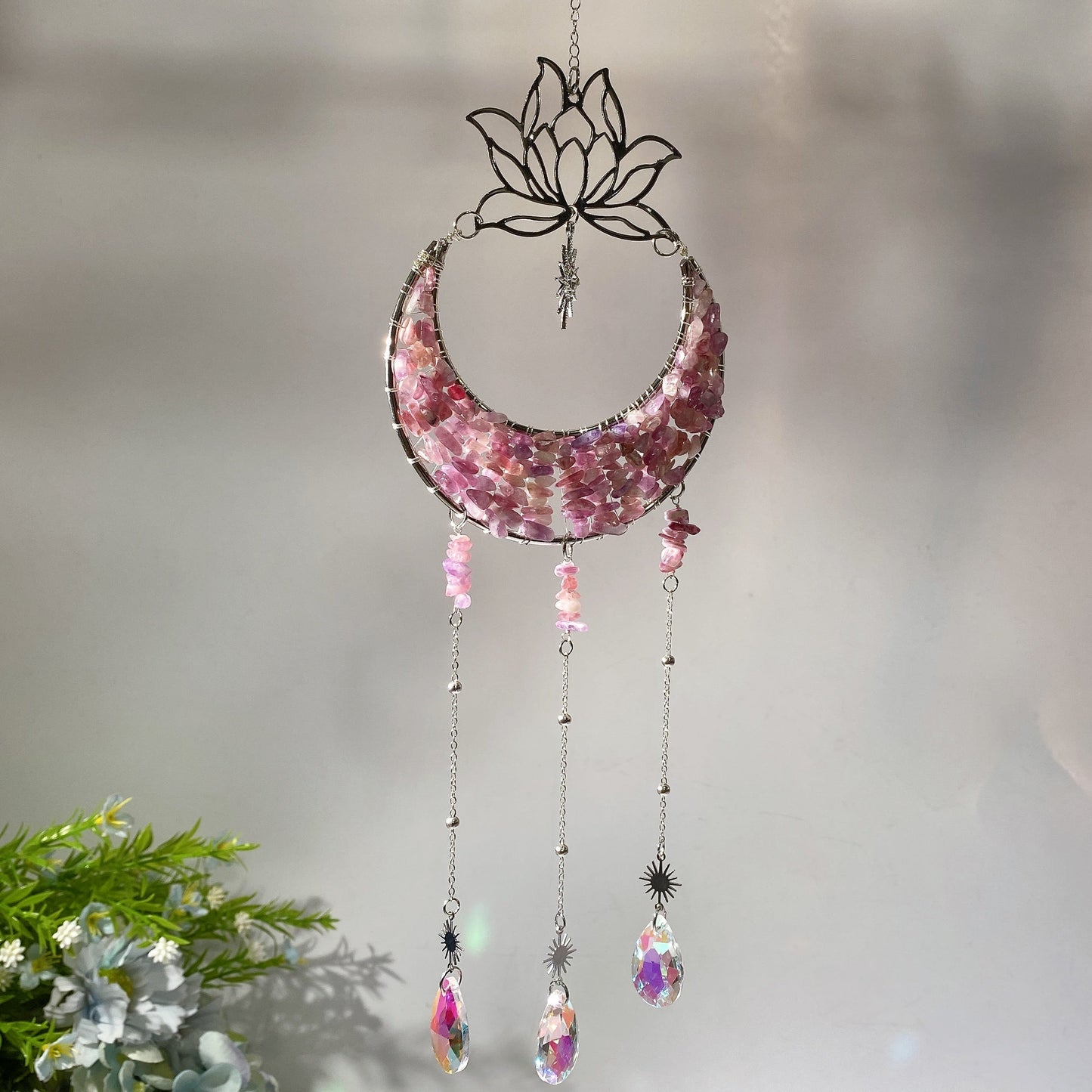 Crystal Chips Suncatcher Hanging Ornament Crystal Healing Bulk Wholesale
