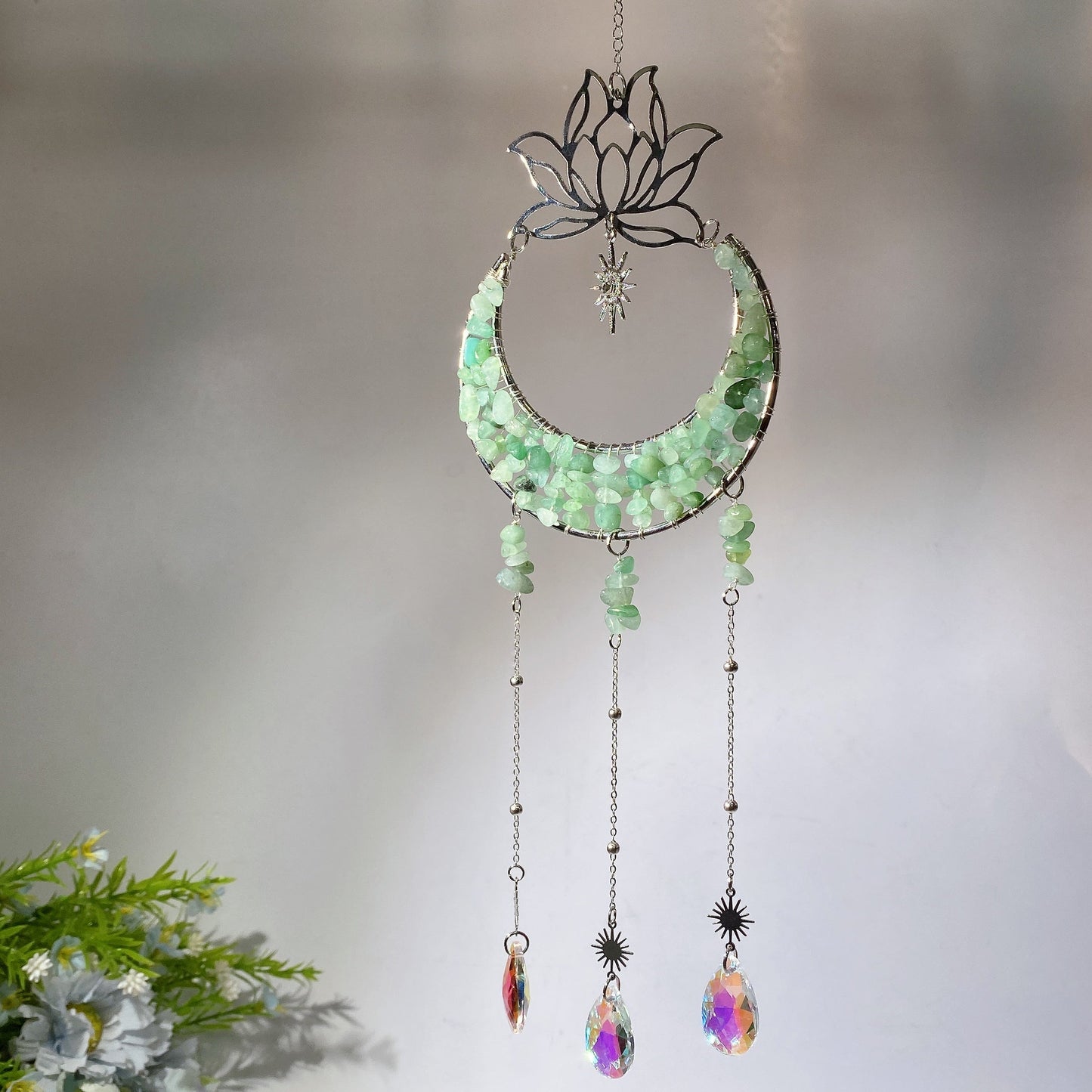 Crystal Chips Suncatcher Hanging Ornament Crystal Healing Bulk Wholesale
