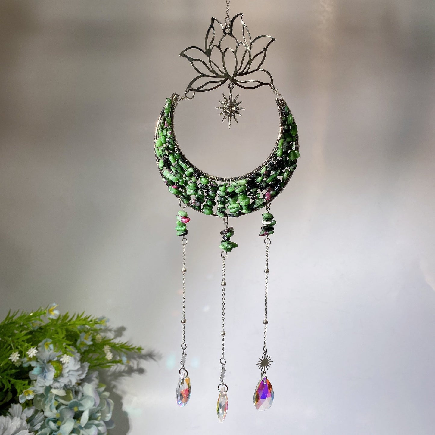 Crystal Chips Suncatcher Hanging Ornament Crystal Healing Bulk Wholesale