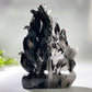20cm Uninque Black Tourmaline in Quartz Nine-tails Fox Carving Crystal Healing Bulk Wholesale
