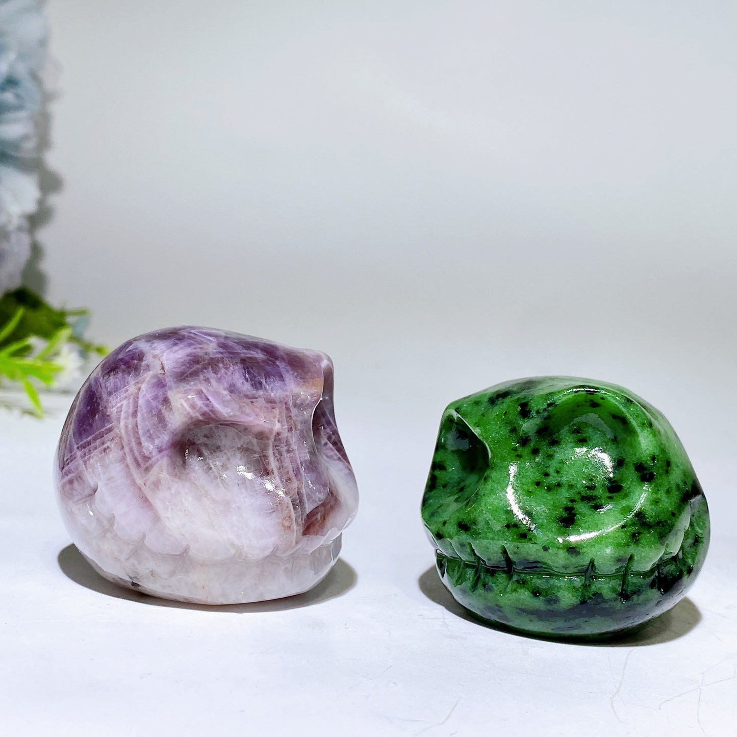 1.7" Crystal Jack Skellington Head Carving Crystal Healing Bulk Wholesale