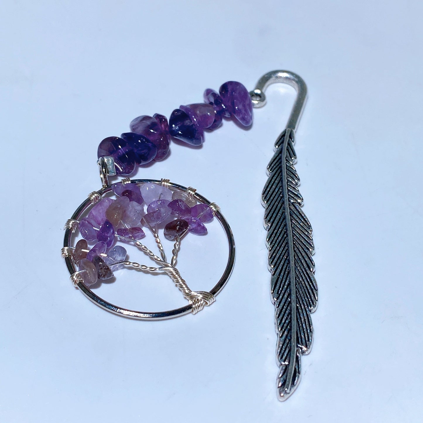 Crystal Life Tree Metal Feather Bookmark Crystal Healing Bulk Wholesale