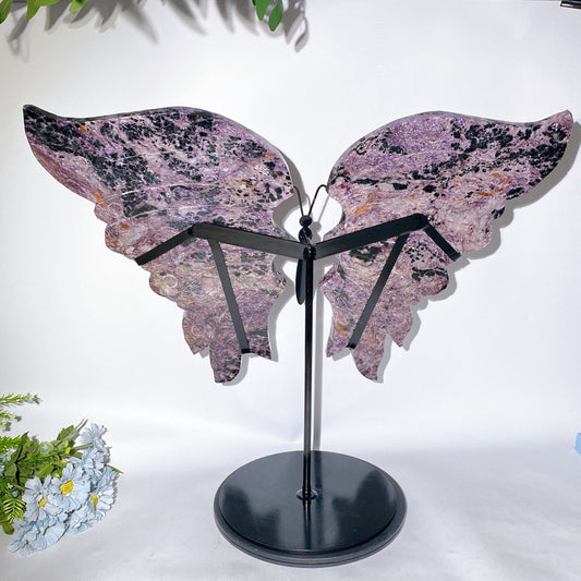 Large Unique Charoite with Calcite Butterfly Wings with Stand Crystal Healing Bulk Wholesale