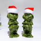 3.2" Serpentine Monster Grinch Carving with Christmas Cap Crystal Healing Bulk Wholesale