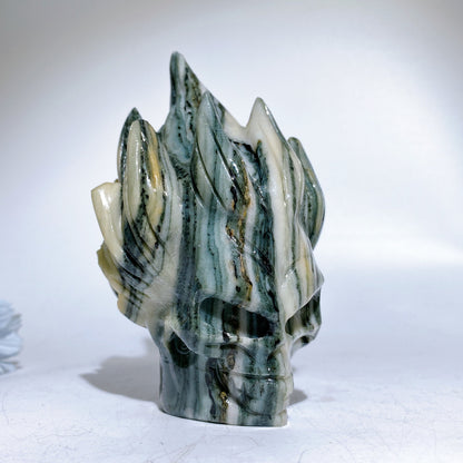 5.5" Jade Skull Carving Crystal Healing Bulk Wholesale