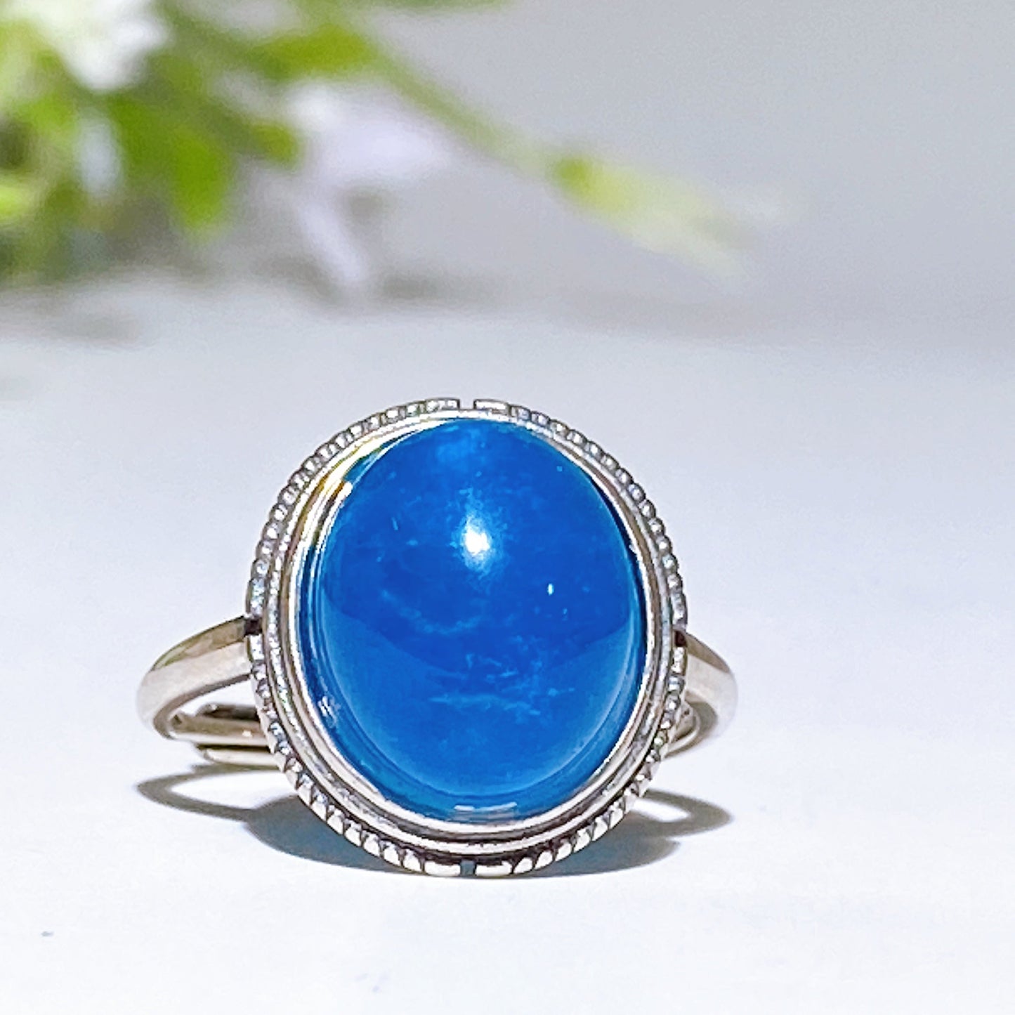 Sterling Silver Blue Apatite Ring Crystal Healing Bulk Wholesale