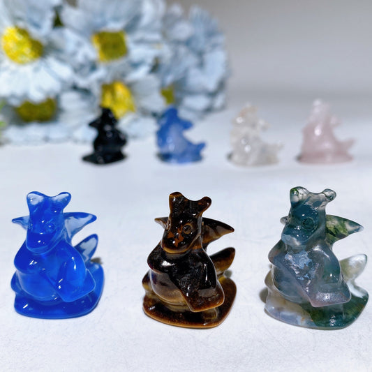 1.2" Mini Crystal Dragonite Pokemon Carving Crystal Healing Bulk Wholesale
