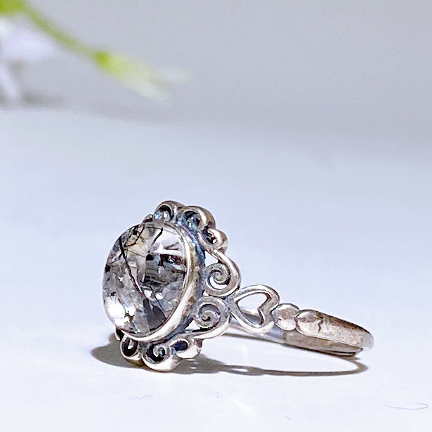 Sterling Silver Black Tourmaline in Quartz Ring Crystal Healing Bulk Wholesale