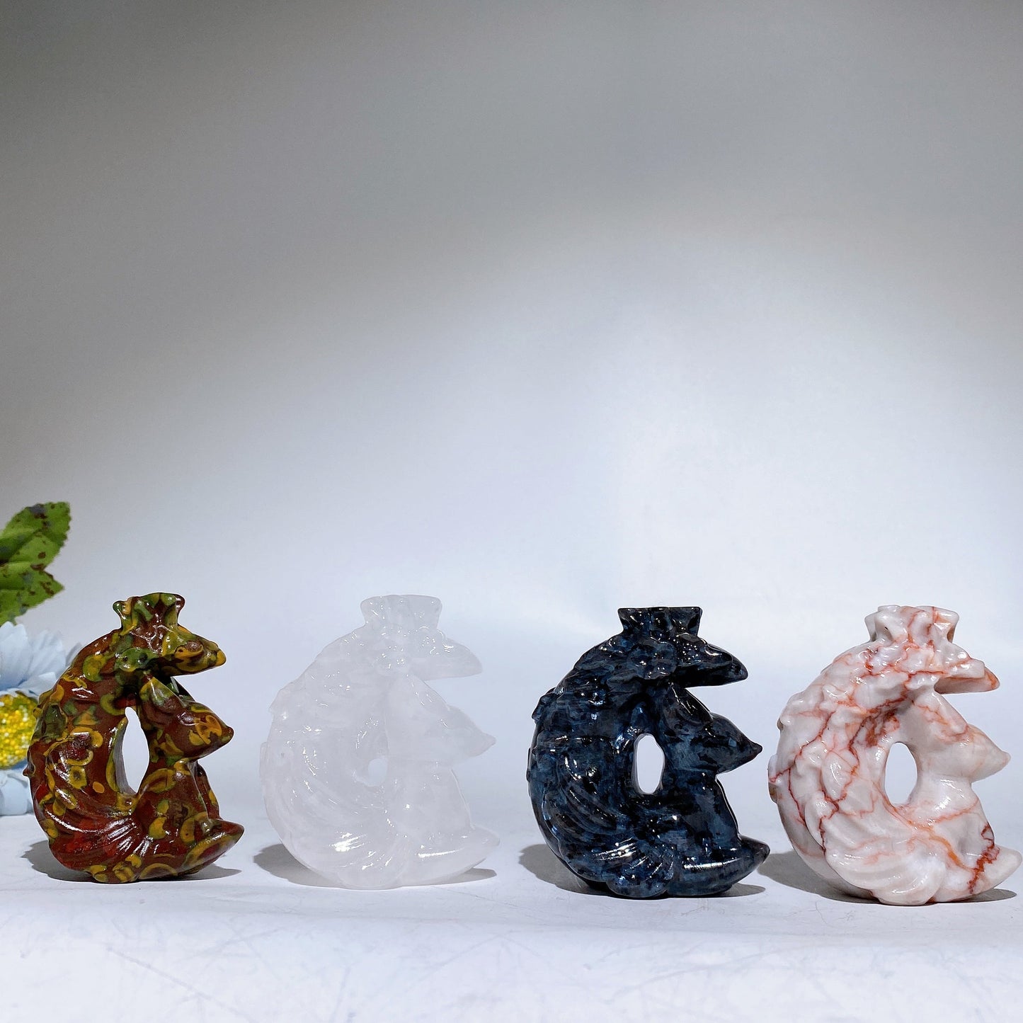 2.7" Crystal Fox Moon Carving Crystal Healing Bulk Wholesale