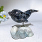 2.9" Crystal Dolphin Carving with Jade Base Crystal Healing Bulk Wholesale