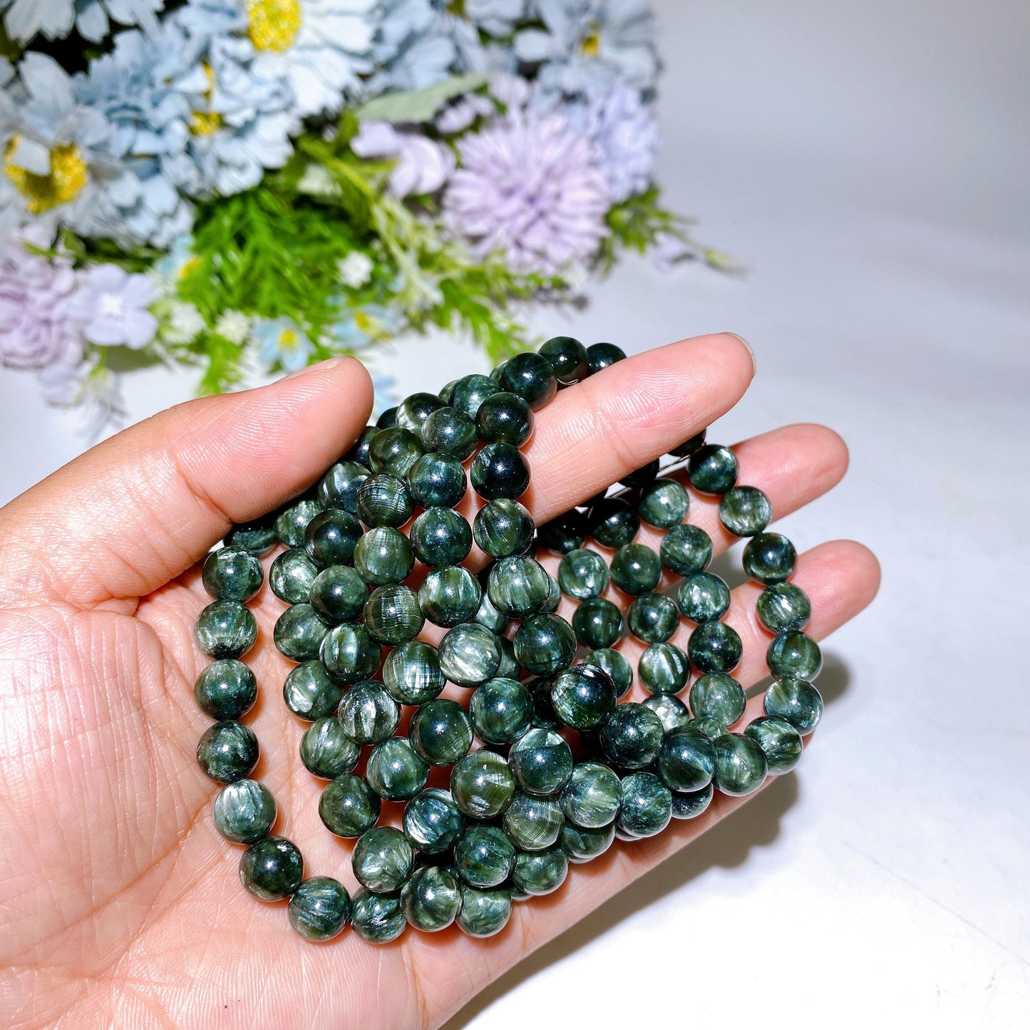 9mm Seraphinite Bracelet Crystal Healing Bulk Wholesale