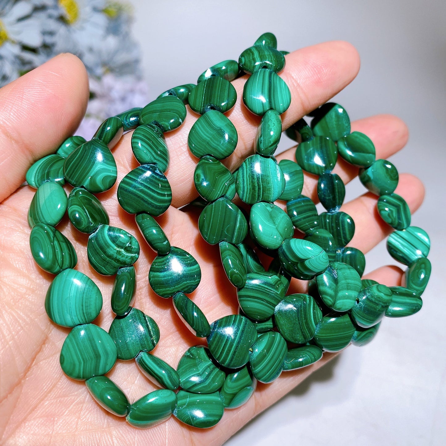 Natrual Malachite Heart Bracelet Crystal Healing Bulk Wholesale