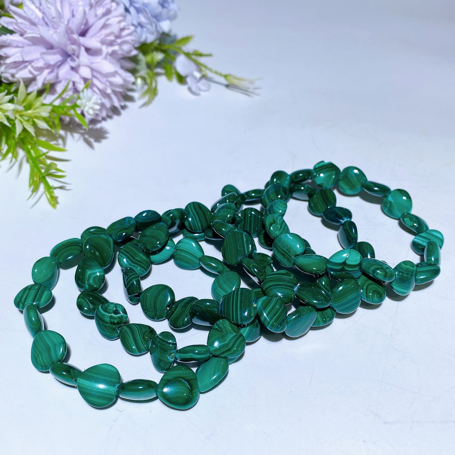 Natrual Malachite Heart Bracelet Crystal Healing Bulk Wholesale