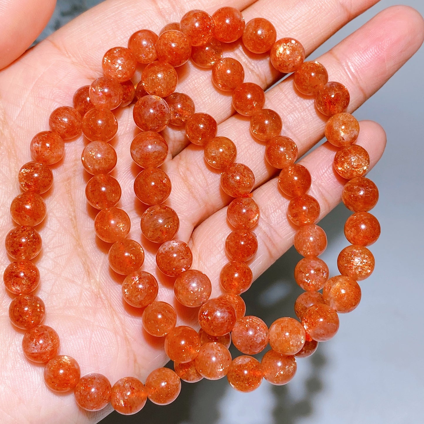 7.8-8mm High Grade Golden Sunstone Bracelet Crystal Healing Bulk Wholesale