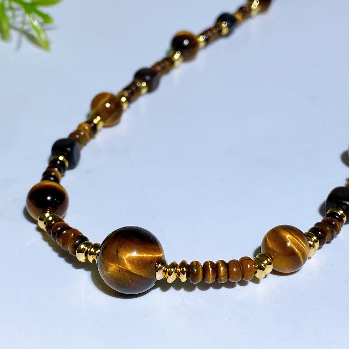 Dalakan Agarwood with Tiger's Eye Beads Necklace Crystal healing Bulk Wholesale