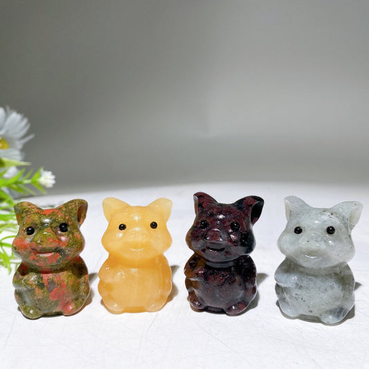 1.6" Crystal Pig Carving Crystal Healing Bulk Wholesale