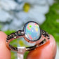 Silver-plated Copper Natural Opal Ring Crystal Healing Bulk Wholesale