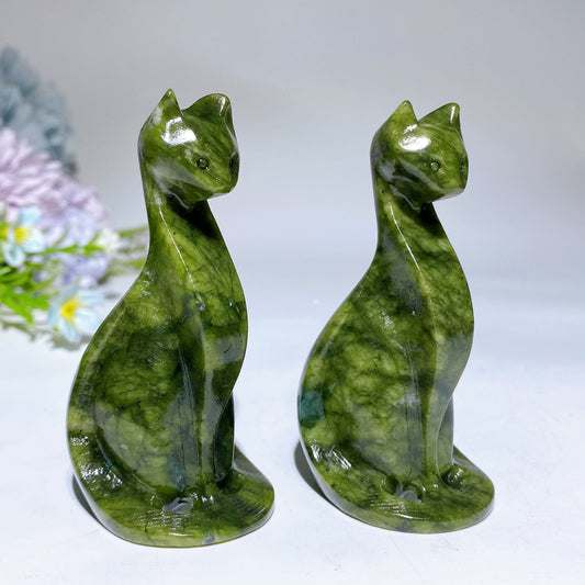 3.1" Serpentine Cat Carving Crystal Healing Bulk Wholesale