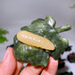 2.7" Crystal Silkworm on Serpentine Leaf Carving Crystal Healing Bulk Wholesale