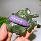 2.7" Crystal Silkworm on Serpentine Leaf Carving Crystal Healing Bulk Wholesale
