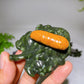 2.7" Crystal Silkworm on Serpentine Leaf Carving Crystal Healing Bulk Wholesale