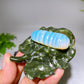 2.7" Crystal Silkworm on Serpentine Leaf Carving Crystal Healing Bulk Wholesale