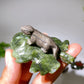 2.7" Crystal Dinosaur on Leaf Carving Crystal Healing Bulk Wholesale